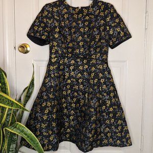 Ted Baker London Black Floral Print Jacquard Dress